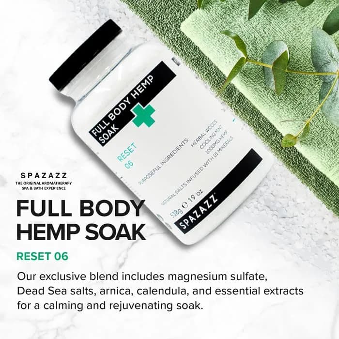 Spazazz Full Body Hemp Soak Reset 06 Aromatherapy Salt | 19 oz | Relaxing Hemp & Mineral Bath thumbnail 11