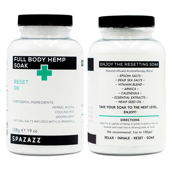 Spazazz Full Body Hemp Soak Reset 06 Aromatherapy Salt | 19 oz | Relaxing Hemp & Mineral Bath thumbnail 13