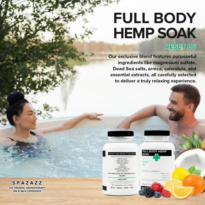 Spazazz Full Body Hemp Soak Reset 06 Aromatherapy Salt | 19 oz | Relaxing Hemp & Mineral Bath thumbnail 4