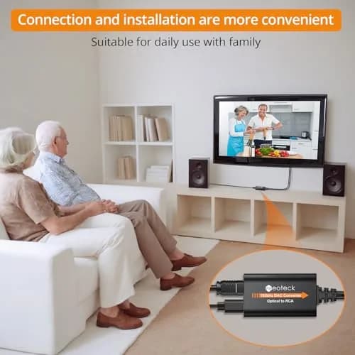 Neoteck Optical to RCA DAC Converter with Amplifier 192kHz SPDIF to Analog Audio Cable | Stereo Output thumbnail 5