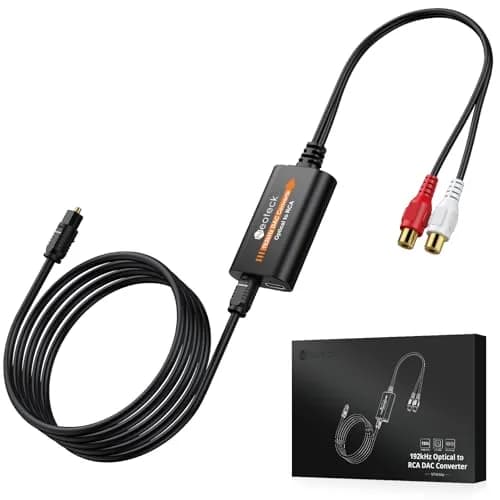 Neoteck Optical to RCA DAC Converter with Amplifier 192kHz SPDIF to Analog Audio Cable | Stereo Output thumbnail 1