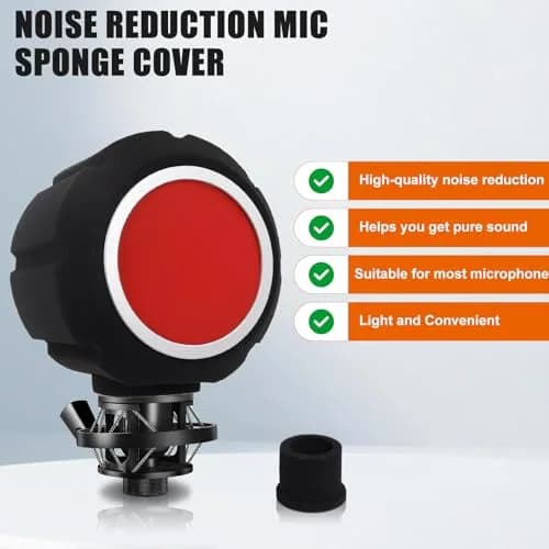 Piwerod Microphone Isolation Shield, Foam Wind Shield with Adjustable Holder & Pop Filter | Studio-Grade Acoustic Treatment thumbnail 2