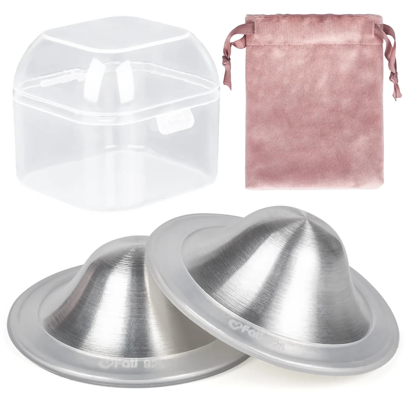 FATI Silver Nursing Cups for Breastfeeding, Nipple Shields for Newborns, Sore Nipple Relief - XL - main product image