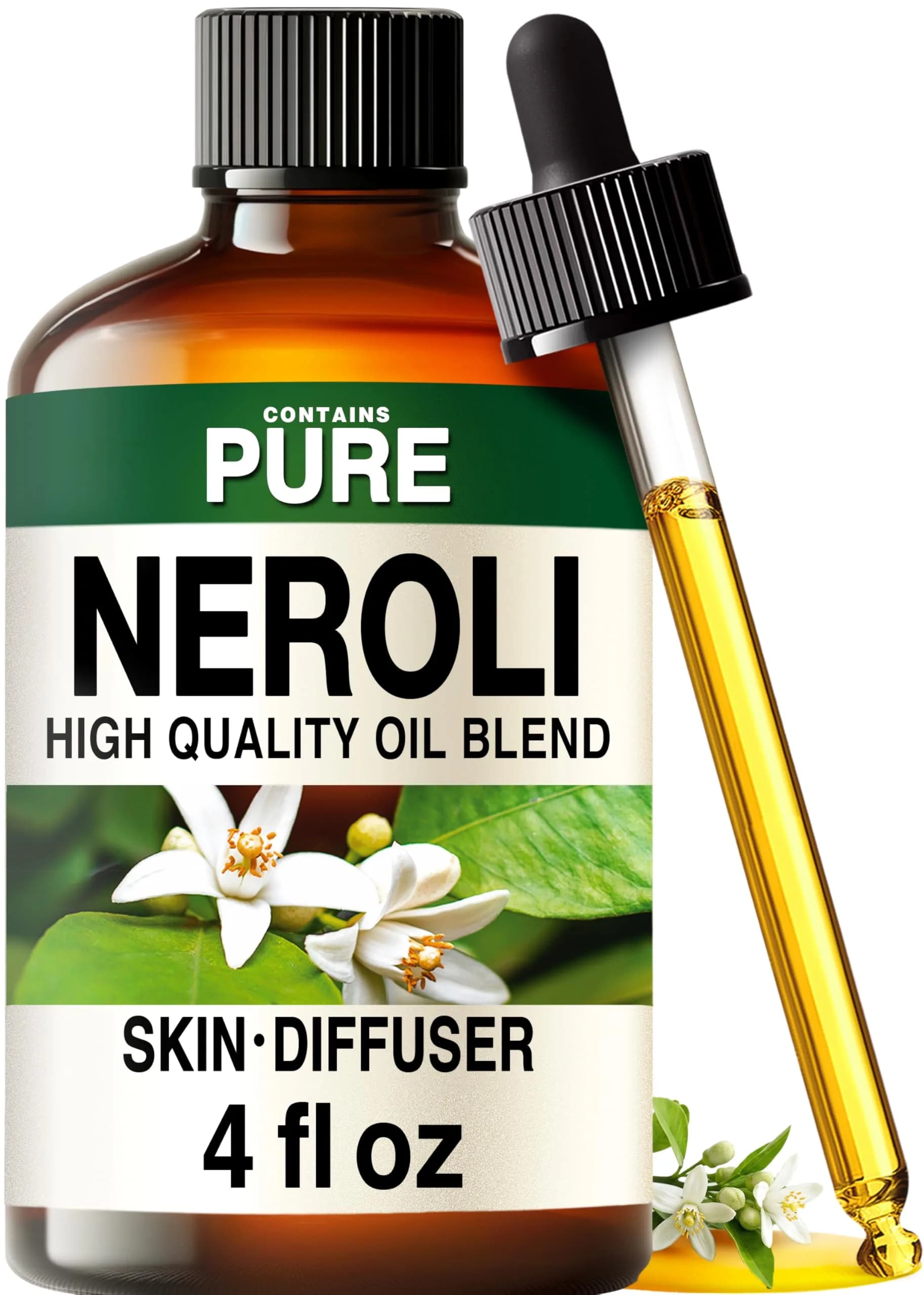 KUKKA essential oils Neroli Essential Oil | Pure Floral Citrus Scent for Skin, Hair, Diffuser, Soap Making 120ml (4 Fl Oz) - main product image