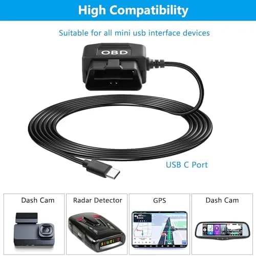 CERRXIAN OBD Power Cable for Dash Camera 3.5M | 24-Hour Surveillance with Low Voltage Protection thumbnail 5