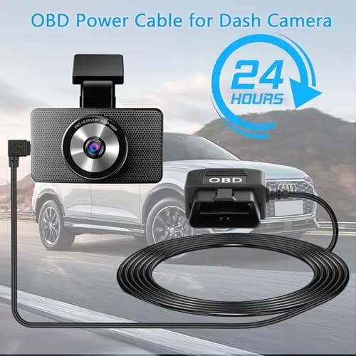 CERRXIAN OBD Power Cable for Dash Camera 13-40V to Type C | 3.5M/11.5FT, Low Voltage Protection thumbnail 4