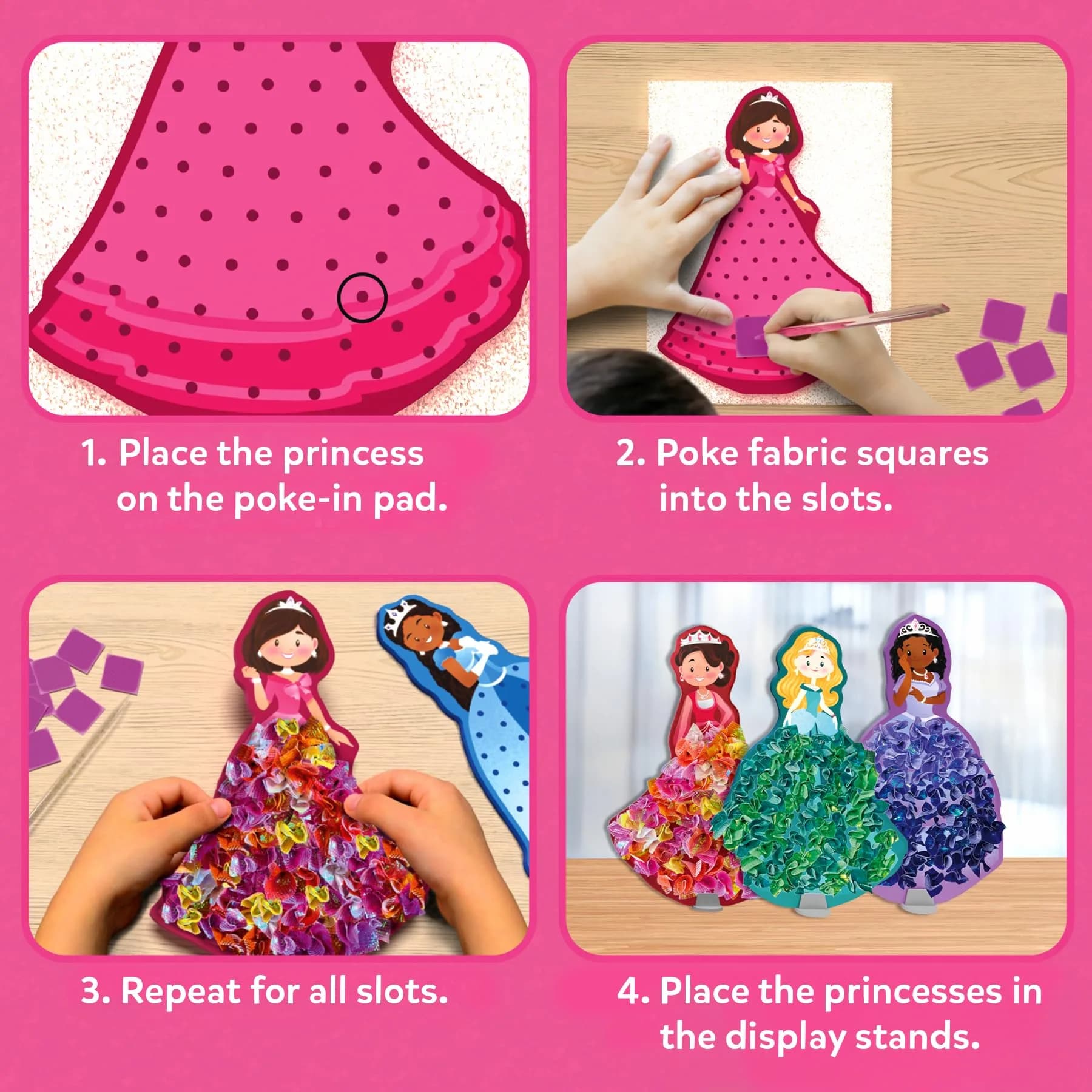 Skillmatics Poke-in Art Magical Princesses Craft Kit for Kids Ages 4-9 | Mess-Free DIY Easter Decor Activity - view 4