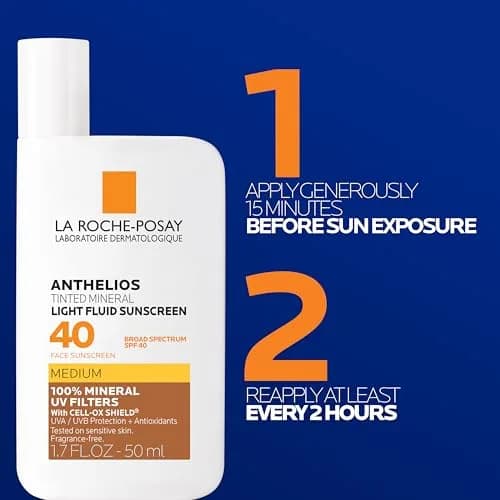 La Roche-Posay Anthelios Tinted Mineral Sunscreen SPF 40 Medium 51ml (1.7 Fl Oz) | Broad Spectrum UVA/UVB Protection thumbnail 6