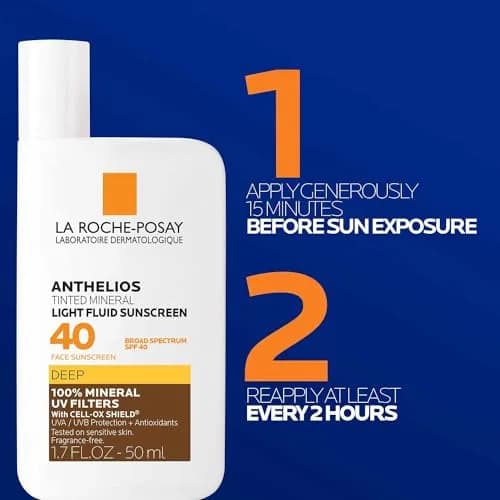 La Roche-Posay Anthelios Tinted Mineral Face Sunscreen SPF 40 Deep | 50ml (1.7 Fl Oz) | Broad Spectrum Protection thumbnail 7
