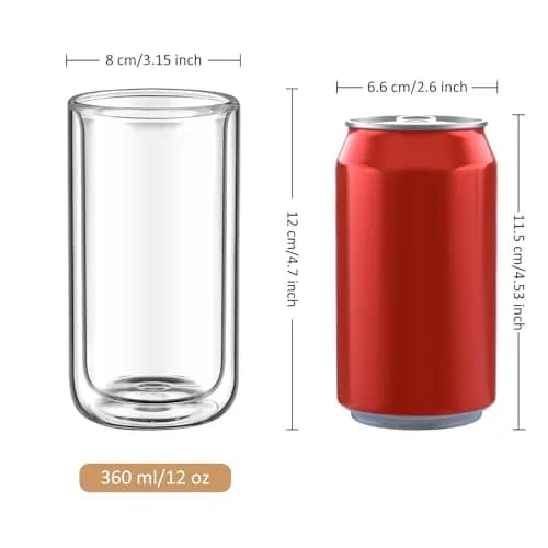 Joeyan Double Walled Beer Drinking Glasses 360ml | Insulated Thermo Glass Tumbler for Hot & Cold Drinks thumbnail 6