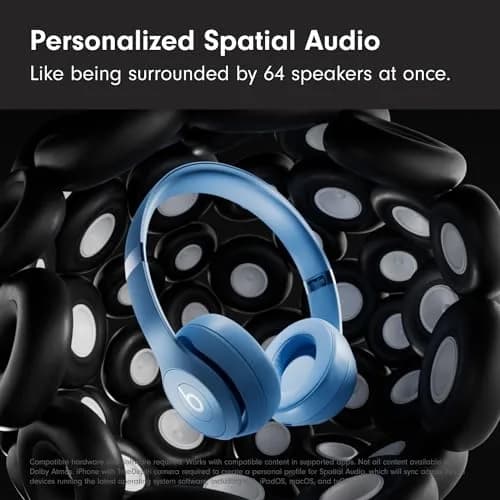 Beats Solo 4 Wireless On-Ear Bluetooth Headphones Up to 50-Hour Battery Slate Blue thumbnail 4