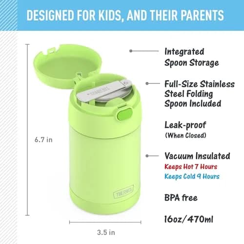 THERMOS FUNTAINER Food Jar with Spoon, 16oz | Keeps Food Hot & Cold for Kids thumbnail 2