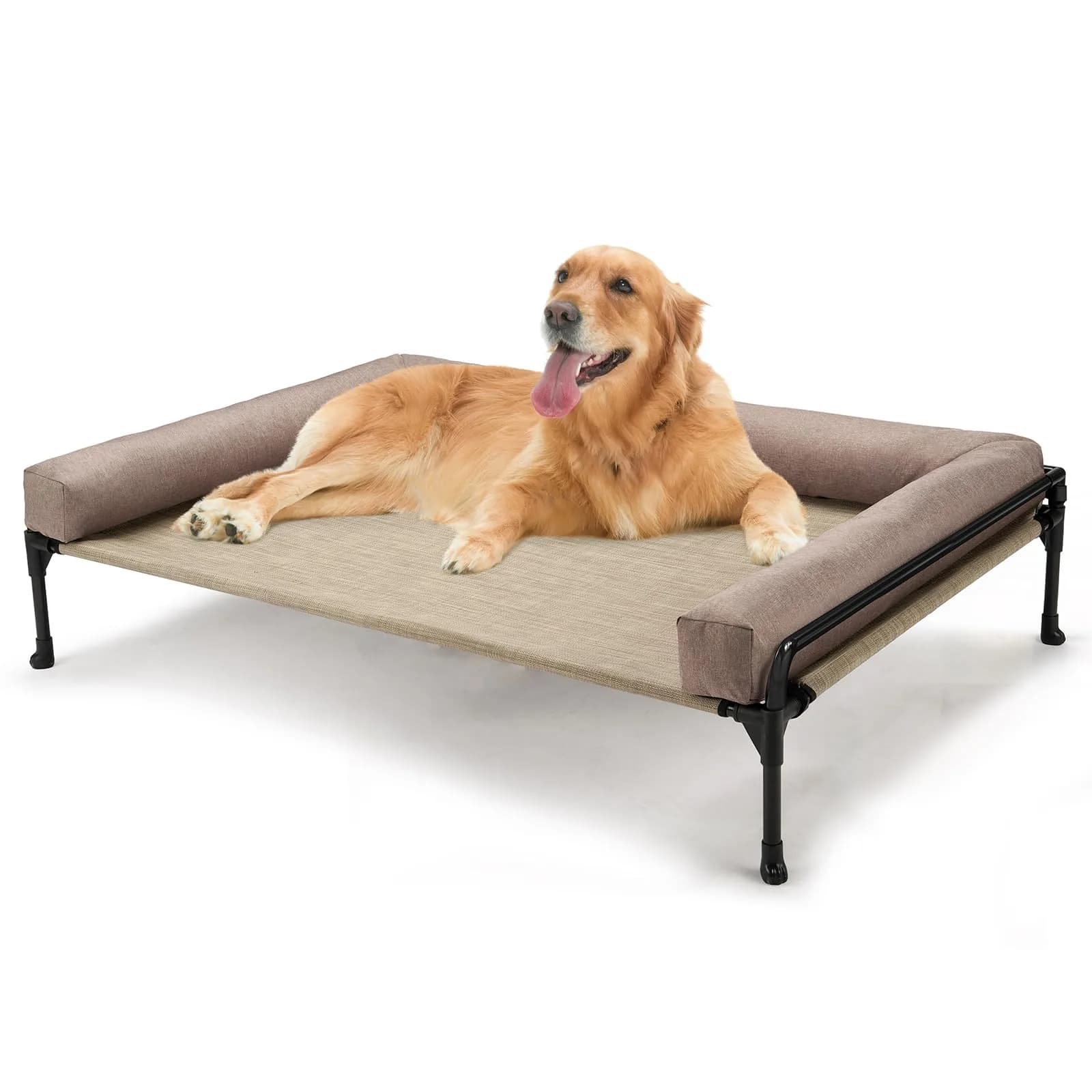 Veehoo Outdoor Elevated Dog Bed-Cooling Raised Dog Cot for Large Dogs | Durable Steel & Mesh