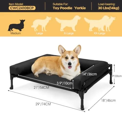 Veehoo Outdoor Elevated Dog Bed-Cooling Raised Dog Cot for Medium Sized Dog | Durable Steel Mesh & No-Slip Feet thumbnail 5