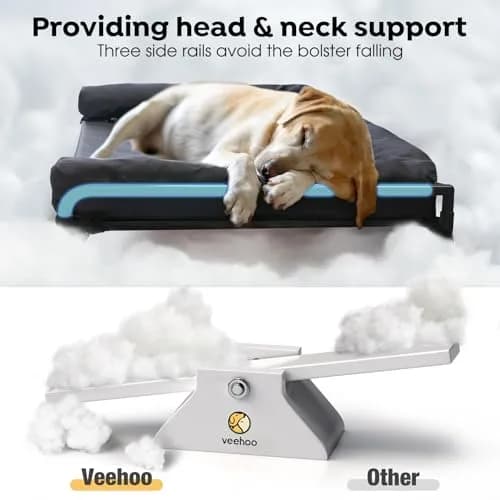 Veehoo Outdoor Elevated Dog Bed-Cooling Raised Dog Cot for Medium Sized Dog | Durable Steel Mesh & No-Slip Feet thumbnail 2