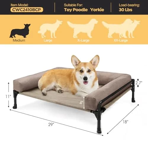 Veehoo Outdoor Elevated Dog Bed-Cooling Raised Dog Cot for Medium Sized Dog | Durable Steel & Mesh, Easy Assembly, Keeps Pets Cool & Dry thumbnail 5