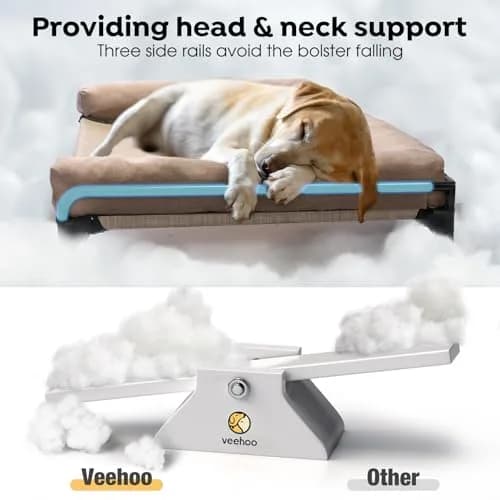 Veehoo Outdoor Elevated Dog Bed-Cooling Raised Dog Cot for Medium Sized Dog | Durable Steel & Mesh, Easy Assembly, Keeps Pets Cool & Dry thumbnail 2