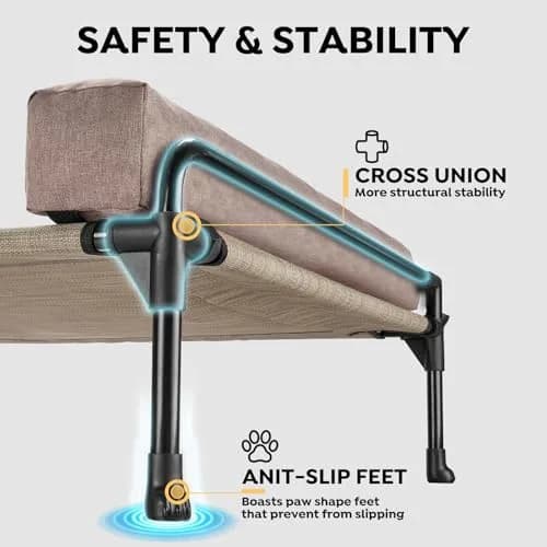 Veehoo Outdoor Elevated Dog Bed-Cooling Raised Dog Cot for Medium Sized Dog | Durable Steel & Mesh, Easy Assembly, Keeps Pets Cool & Dry thumbnail 3