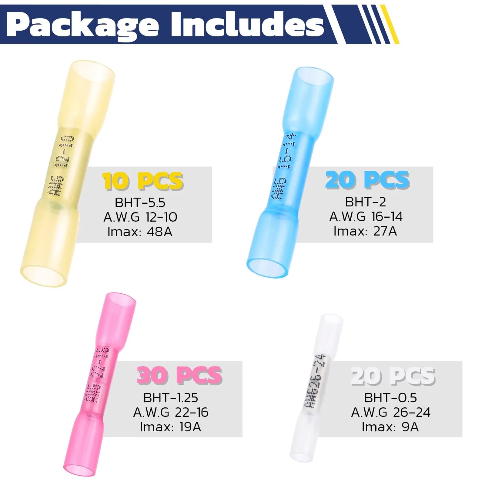 haisstronica Heat Shrink Butt Connectors 80PCS (26-10 AWG) | Waterproof, Marine & Automotive Grade - view 6