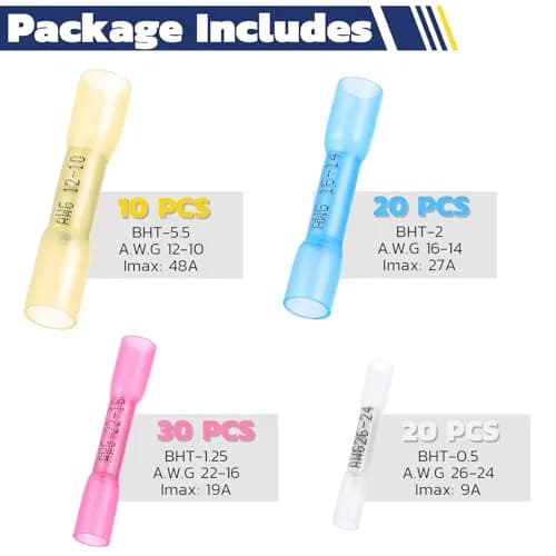haisstronica Heat Shrink Butt Connectors 80PCS (26-10 AWG) | Waterproof, Marine & Automotive Grade thumbnail 6