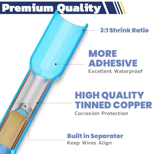 haisstronica 420PCS Heat Shrink Butt Connectors, 26-10 AWG | Waterproof, Marine & Automotive Grade thumbnail 5