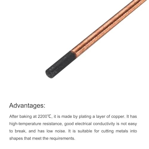 PATIKIL 10pcs 5mmx305mm Carbon Arc Gouging Rods Copper Graphite Coated | High-Temp Resistance & Conductivity thumbnail 4