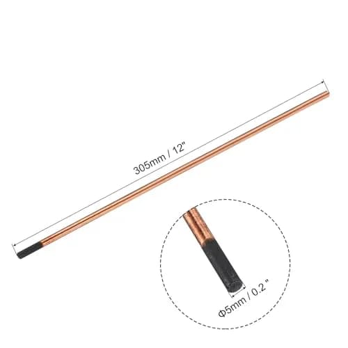 PATIKIL 10pcs 5mmx305mm Carbon Arc Gouging Rods Copper Graphite Coated | High-Temp Resistance & Conductivity thumbnail 2
