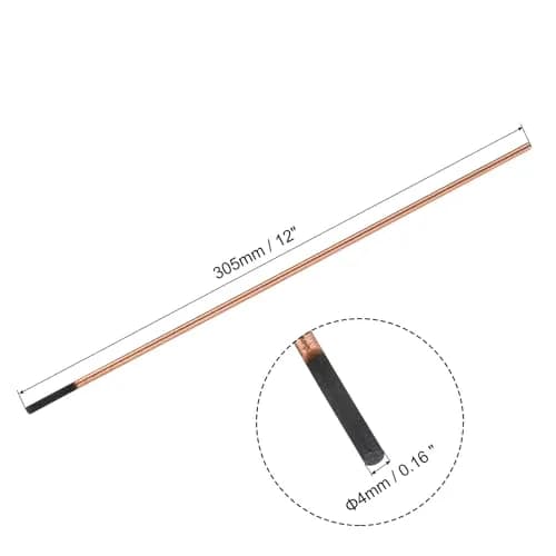 PATIKIL 10pcs 4mmx305mm Carbon Arc Gouging Rods Copper Graphite | High-Temp Resistance & Welding Precision thumbnail 2
