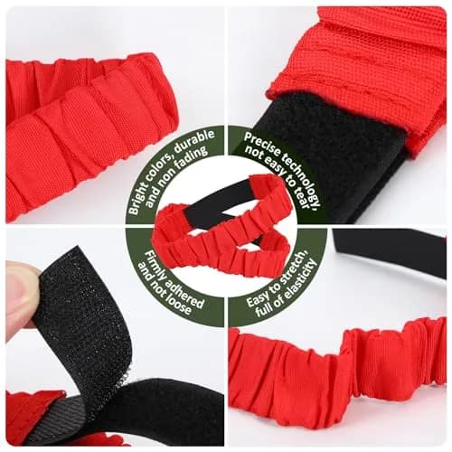 Augshy 8Pcs 3 Legged Race Bands Elastic Tie Rope 48cm-85cm | 4 Assorted Colors for Relay Race Game Carnival Field Day Backyard Party Supplies thumbnail 3