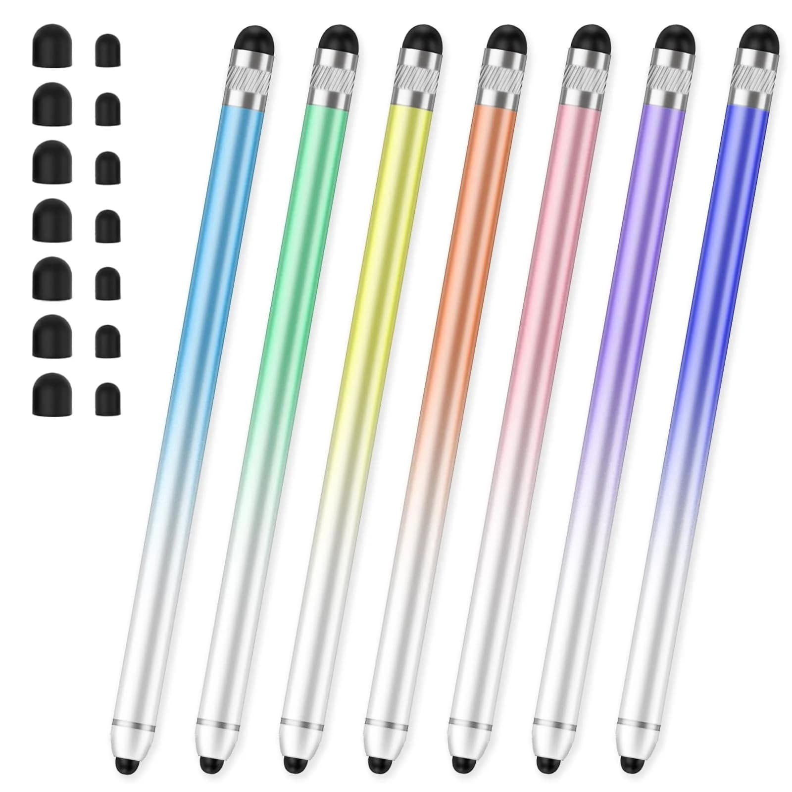 AmberVec Stylus Pen for Touchscreen 7 Pack | Dual-End High Sensitivity, Universal Compatibility — 5.6 inches
