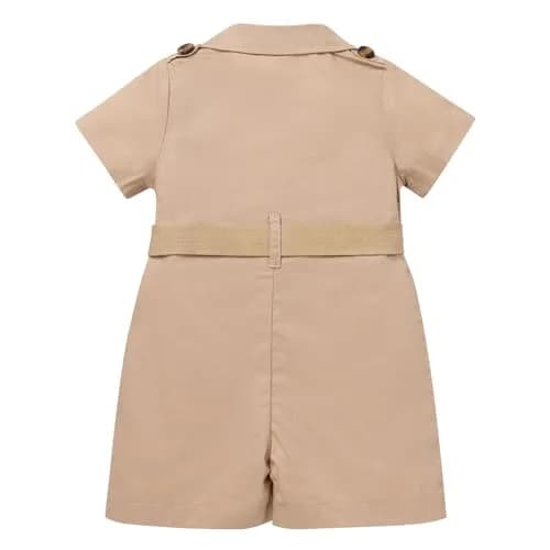 ODASDO Safari Outfit for Baby Girls & Boys 1st Birthday Cake Smash Jumpsuit with Hat & Belt, Khaki 6-12 Months (52cm Chest) thumbnail 3