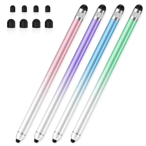 AmberVec Stylus Pen for Touchscreen 4 Pack | Dual-end High Sensitivity Capacitive Stylus for iPhone/iPad/Android/Samsung/Computer/Tablets thumbnail 1