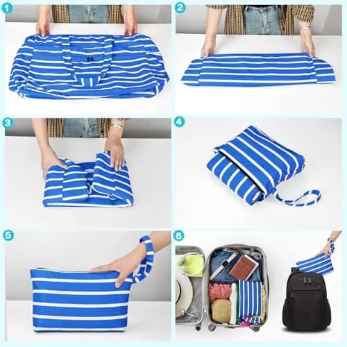 HUANLANG Extra Large Waterproof Beach Bag with Zipper Wet Pocket | 50L Capacity for Women & Men thumbnail 9