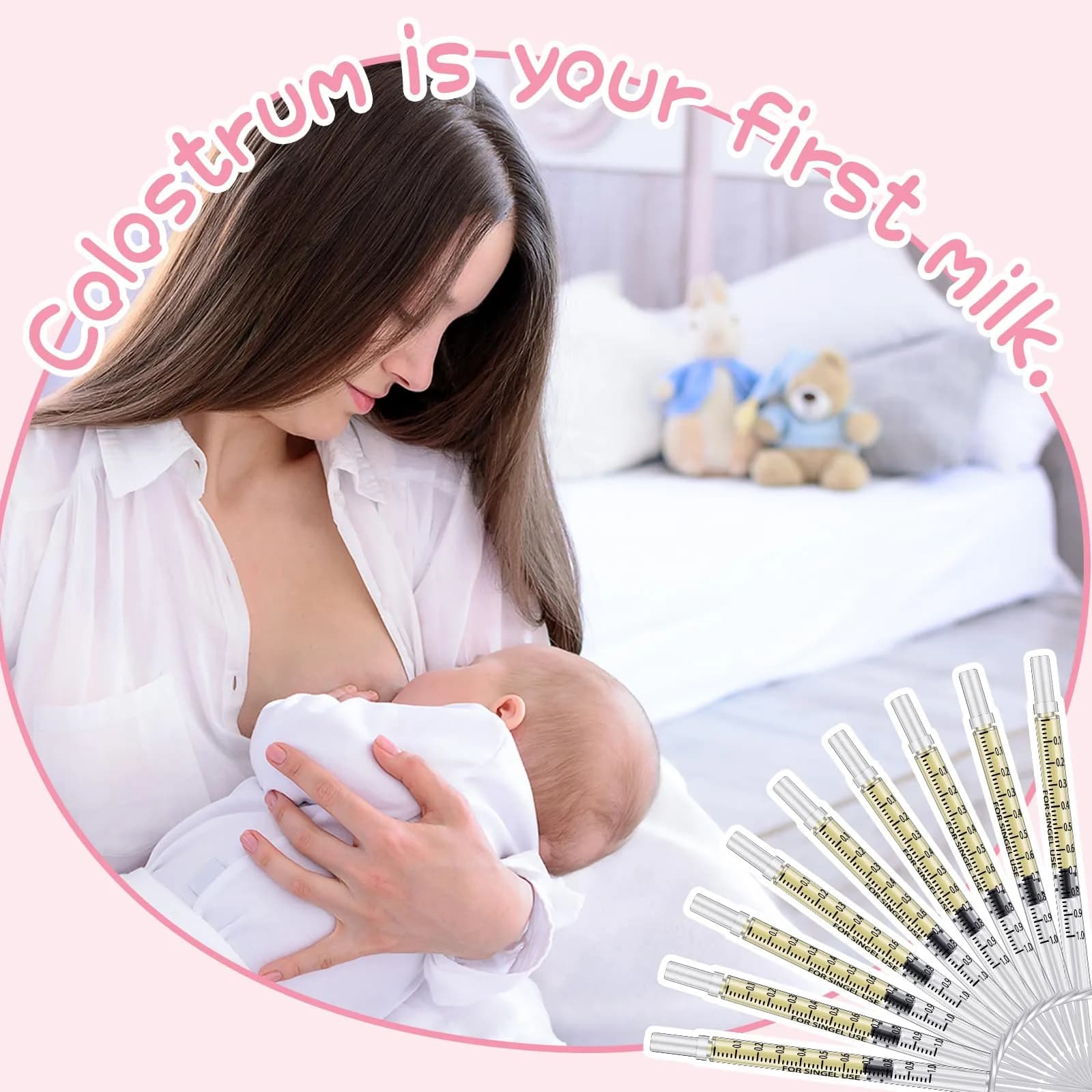 TrelaCo Colostrum Collector Syringe Kit with Measuring Cup & Stickers (50 Sets, 1 ml) - view 6