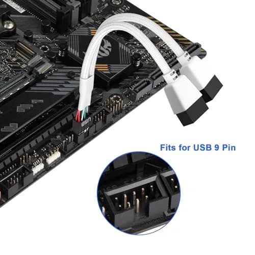OwlTree 2 Pack Motherboard 9 Pin USB 2.0 to Dual 9 Pin Extension Splitter 16cm (6.3 Inch) | Solves USB Port Shortage thumbnail 3