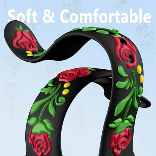 Wepro Floral Embossed Silicone Band for Apple Watch 38mm 40mm 41mm 42mm 44mm 45mm 46mm 49mm | Compatible with All Series thumbnail 4