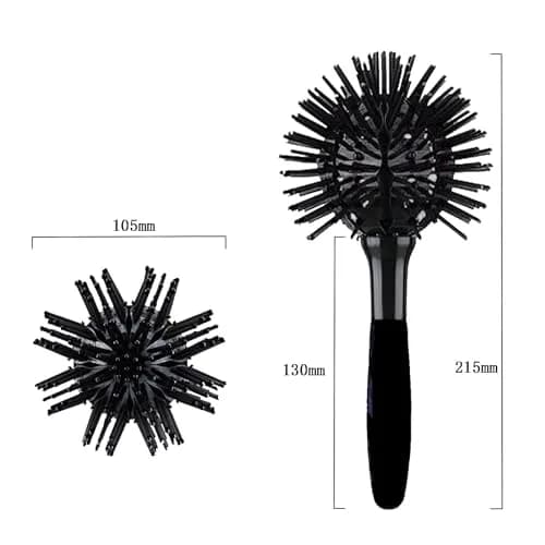 Aaiffey 3D Round Hair Brush 10.5cm (4.13in) | Detangles & Styles Thick Curly Hair thumbnail 2