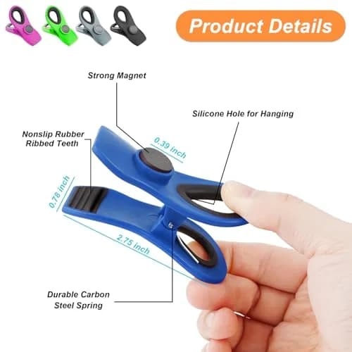 Jetmore 12 Pack Chip Clips | Strong Grip Food Storage Bag Clips for Kitchen & Office thumbnail 6