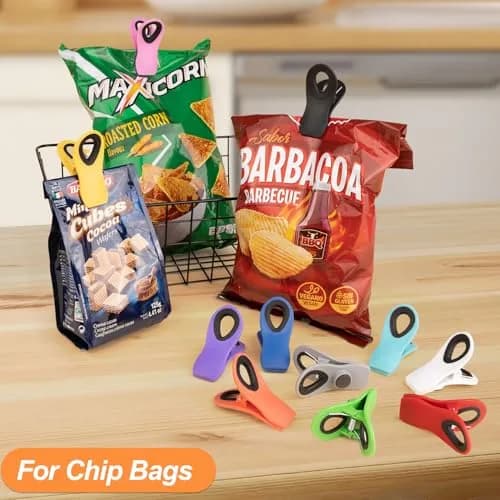 Jetmore 12 Pack Chip Clips | Strong Grip Food Storage Bag Clips for Kitchen & Office thumbnail 2