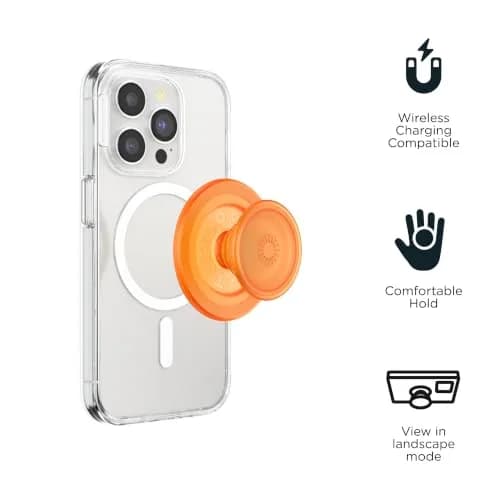 PopSockets Phone Grip for MagSafe Orange Zest | Magnetic MagSafe Compatible Stand & Grip thumbnail 4