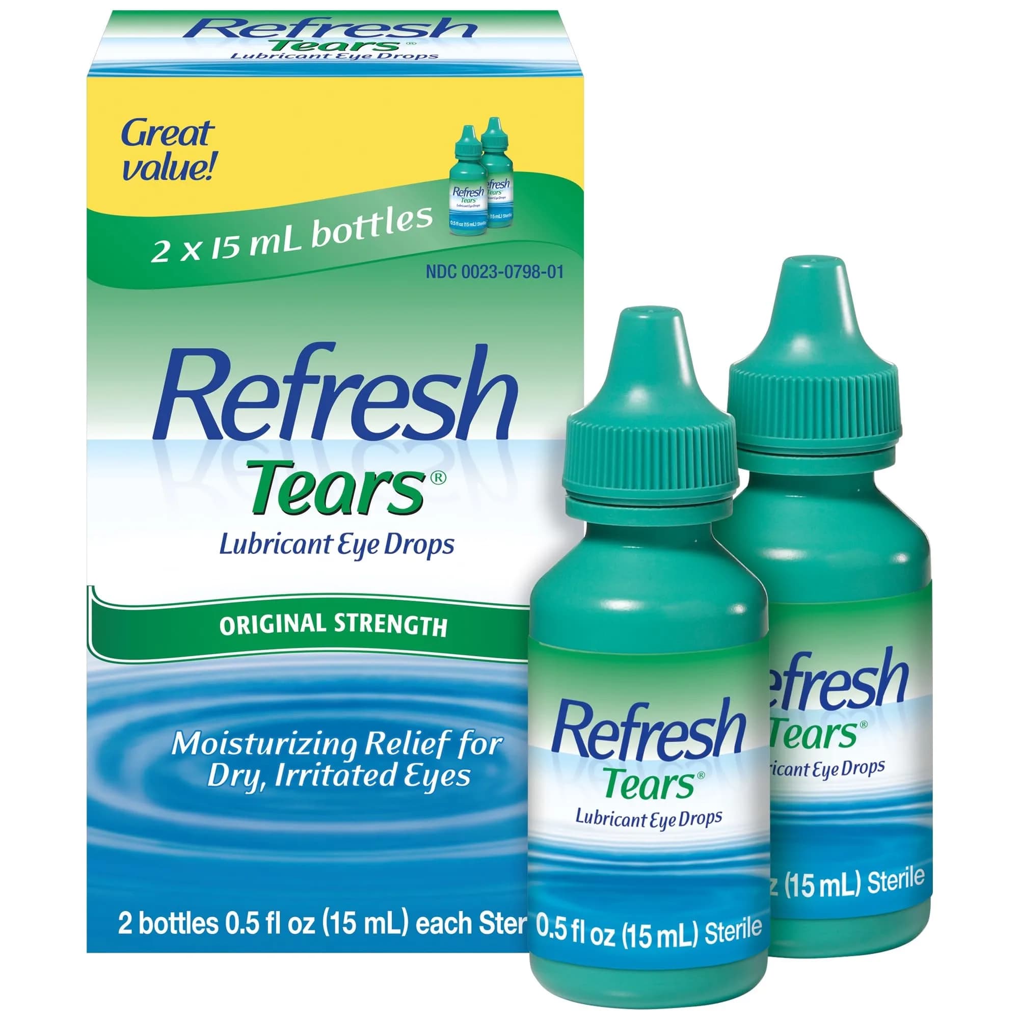 Refresh Tears Lubricant Eye Drops for Dry Eyes, 0.5 fl oz (15 ml) | USA Authentic Import - main product image