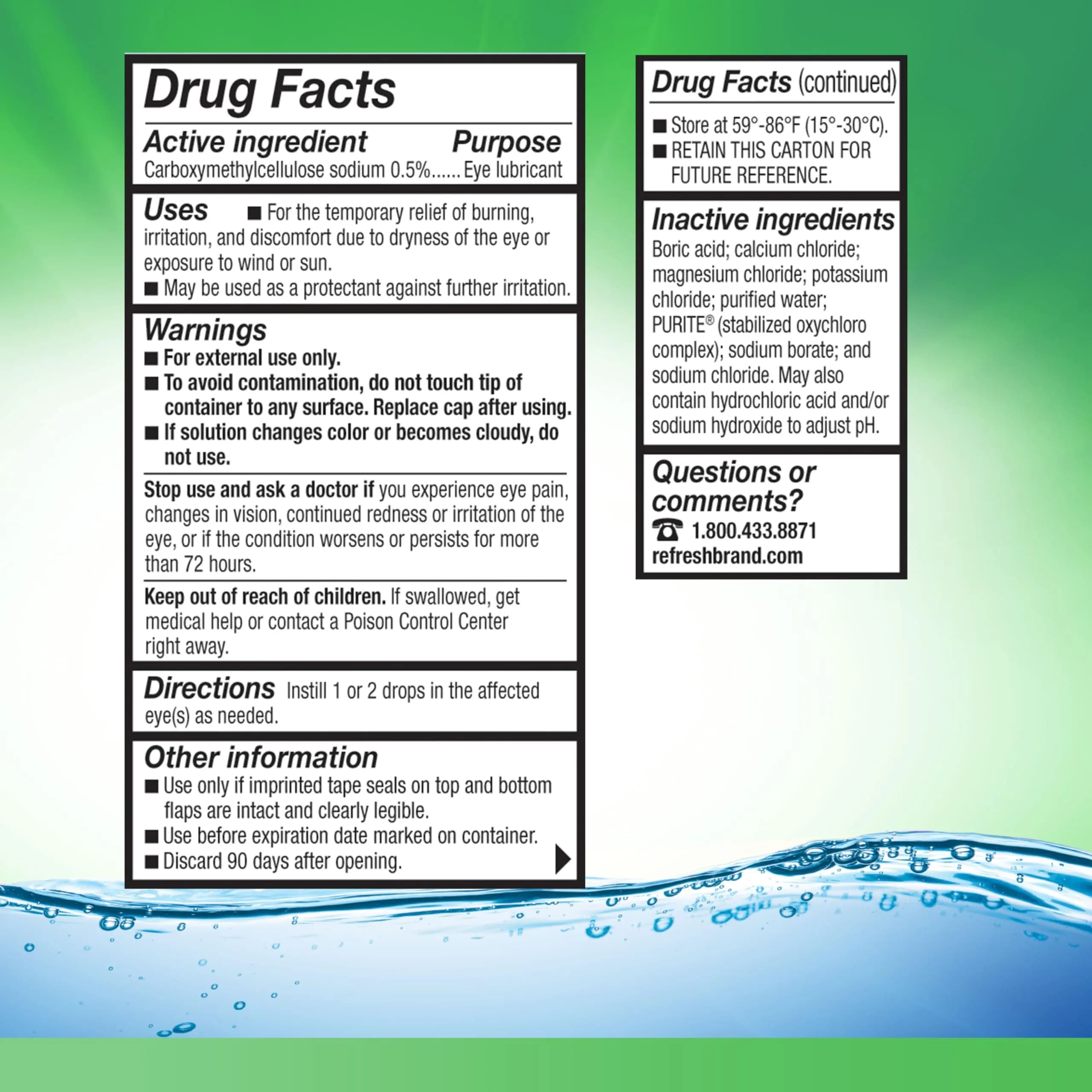 Refresh Tears Lubricant Eye Drops for Dry Eyes, 0.5 fl oz (15 ml) | USA Authentic Import - view 8