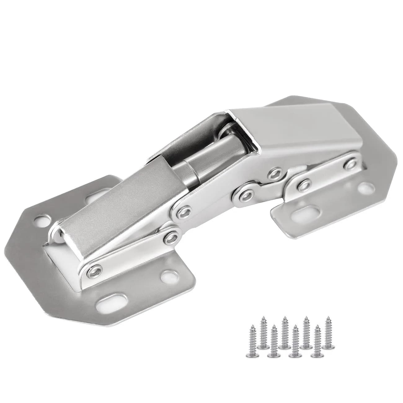 DOBOGA Hidden Hinges for Frameless Cabinets 20 Pack | Concealed 90° Surface Mount Hinges — Nickel