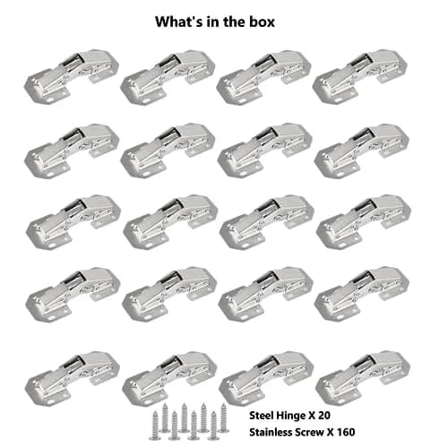 DOBOGA Hidden Hinges for Frameless Cabinets 20 Pack | Concealed 90° Surface Mount Hinges thumbnail 7