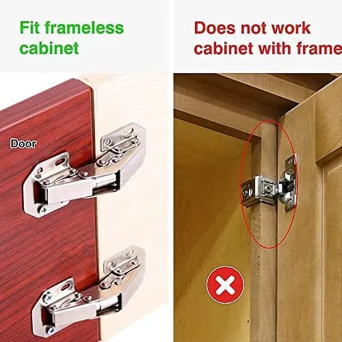 DOBOGA Hidden Hinges for Frameless Cabinets 20 Pack | Concealed 90° Surface Mount Hinges thumbnail 2
