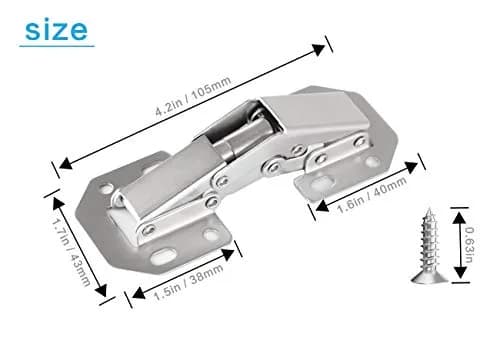 DOBOGA Hidden Hinges for Frameless Cabinets 20 Pack | Concealed 90° Surface Mount Hinges thumbnail 3