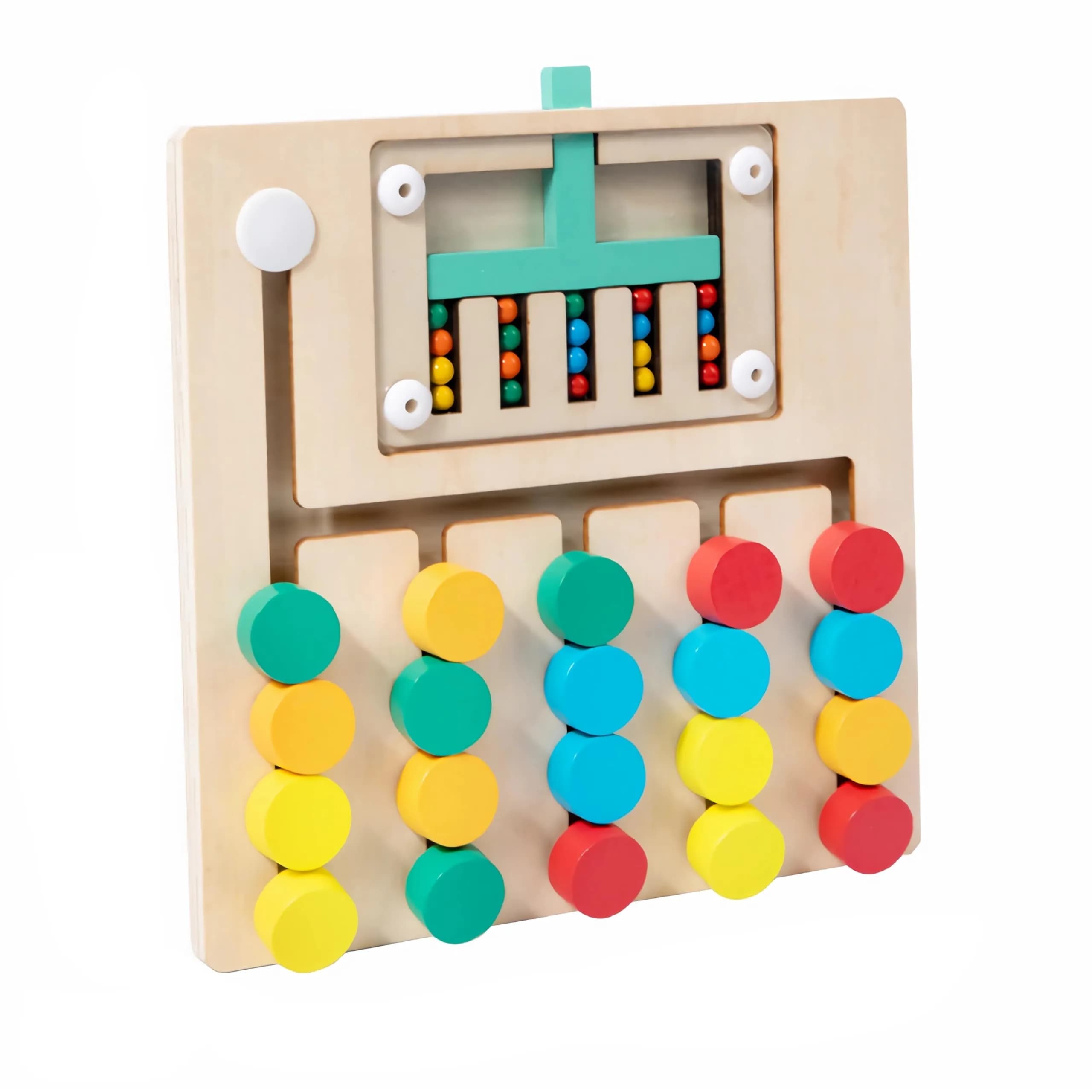 PHIELEY Color Matching Dementia Activities for Seniors | Easy Memory Care Game Toy with Large Tiles — 5 Beads