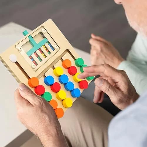 PHIELEY Color Matching Dementia Activities for Seniors | Easy Memory Care Game Toy with Large Tiles thumbnail 5