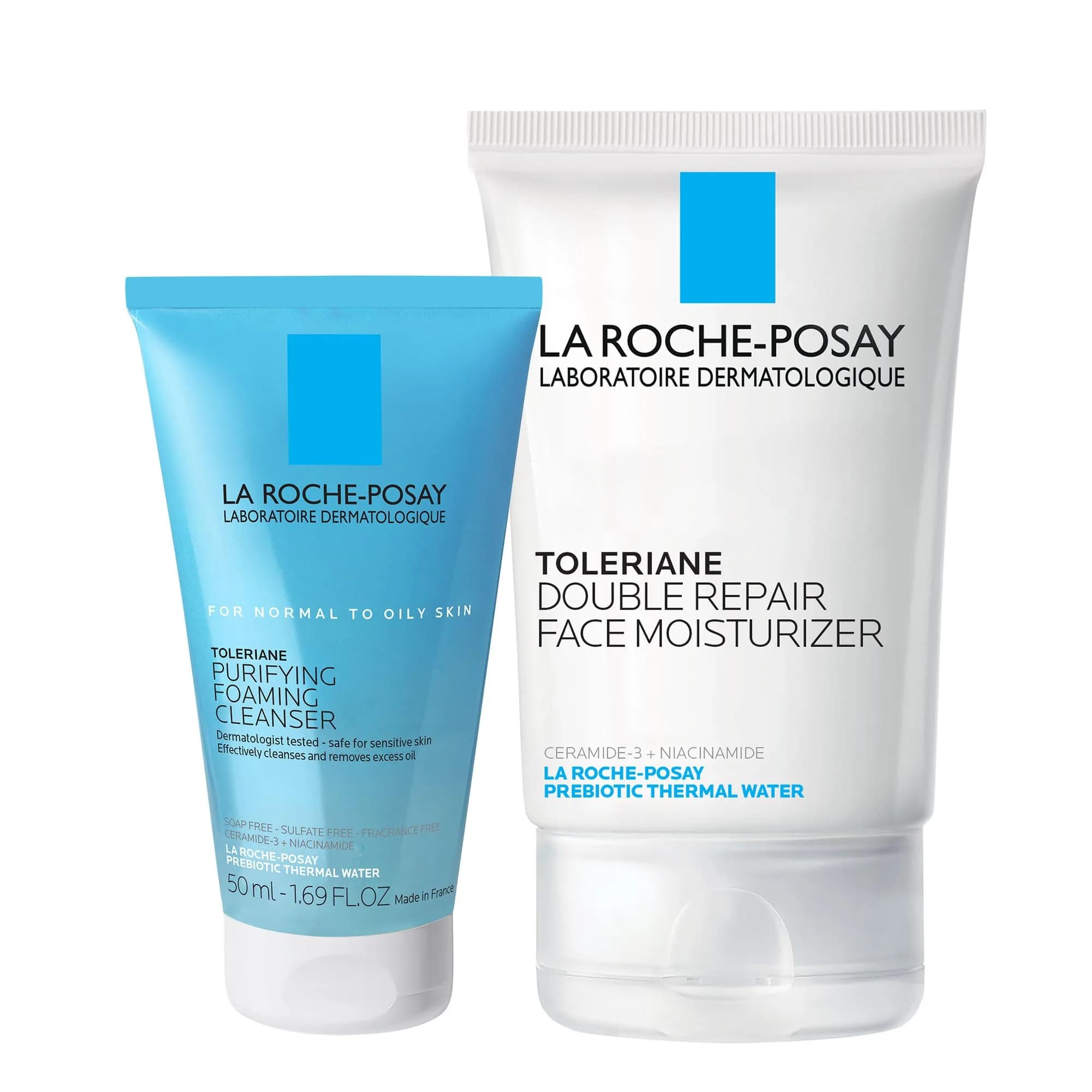 La Roche-Posay Toleriane Skin Care Set 100ml Moisturizer & 50ml Cleanser | Oil Free Face Wash & Moisturizer for Oily Skin - main product image