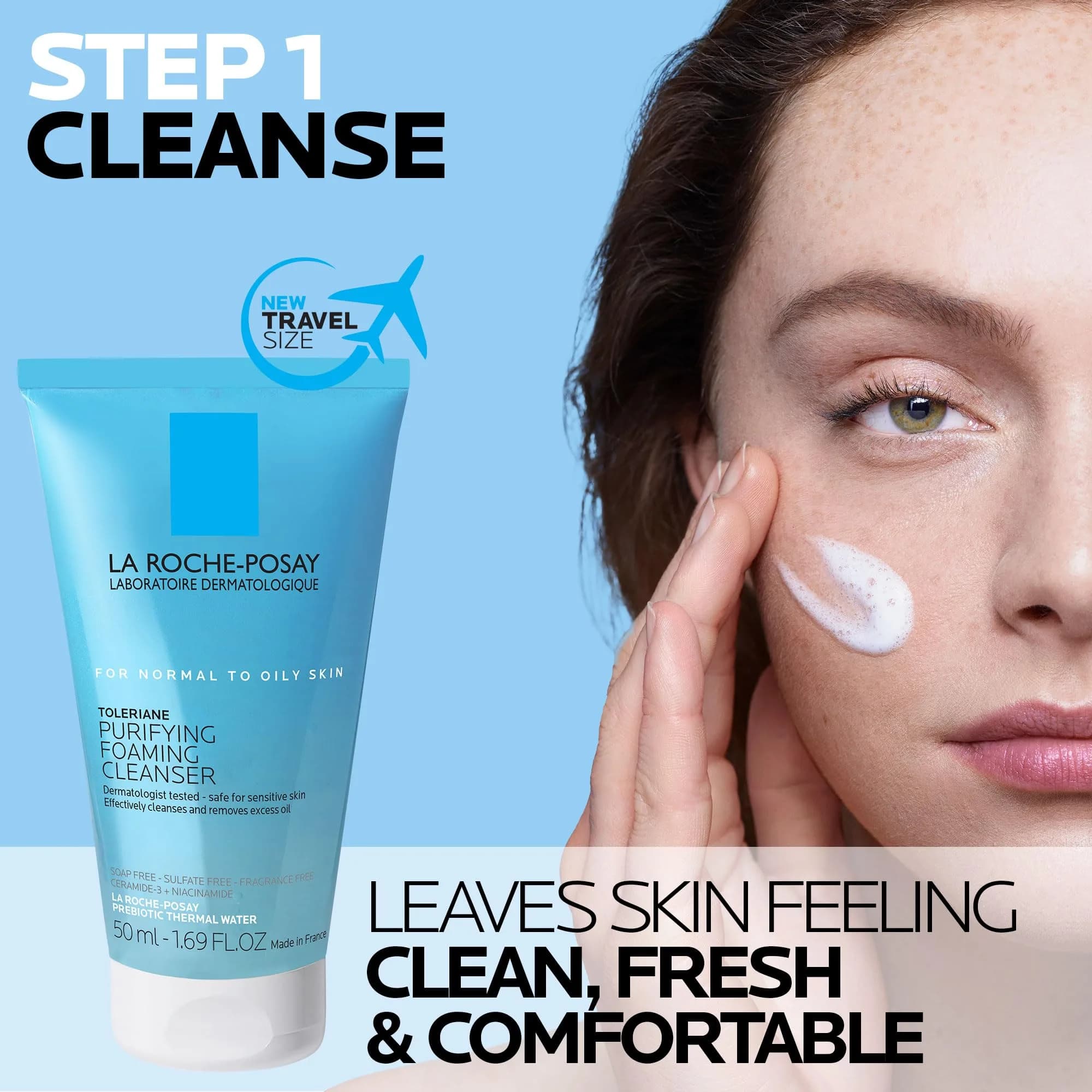 La Roche-Posay Toleriane Skin Care Set, Face Moisturizer & Face Wash | Dermatologist Tested for Sensitive Skin - view 2